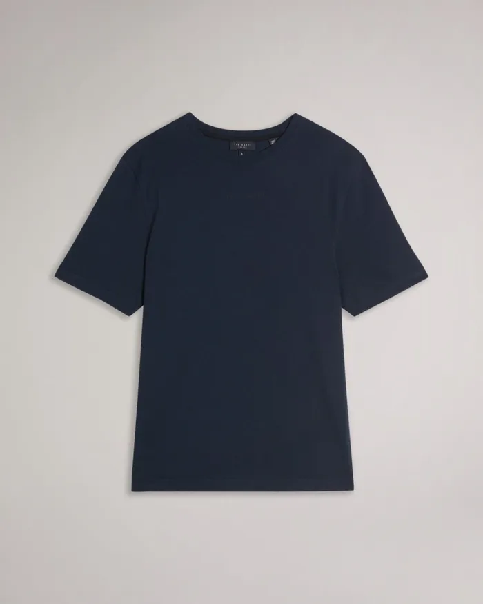 Men WILKIN 8211 Short Sleeve Branded TShirt Navy Ted Baker Tops
