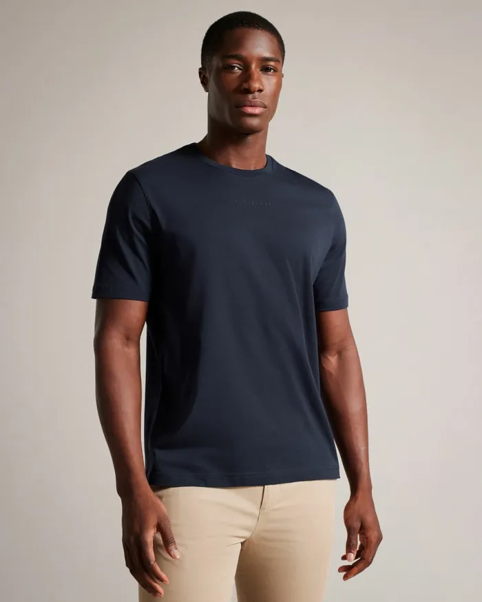 Men WILKIN 8211 Short Sleeve Branded TShirt Navy Ted Baker Tops Men WILKIN 8211 Short Sleeve Branded TShirt Navy Ted Baker Tops