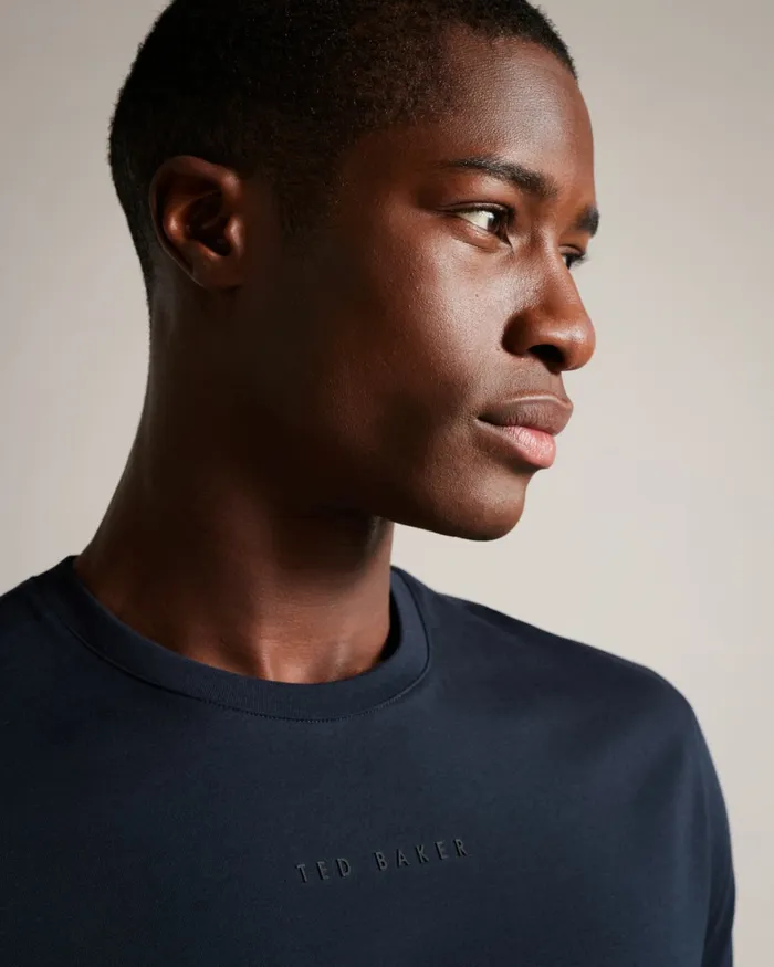 Men WILKIN 8211 Short Sleeve Branded TShirt Navy Ted Baker Tops Men WILKIN 8211 Short Sleeve Branded TShirt Navy Ted Baker Tops