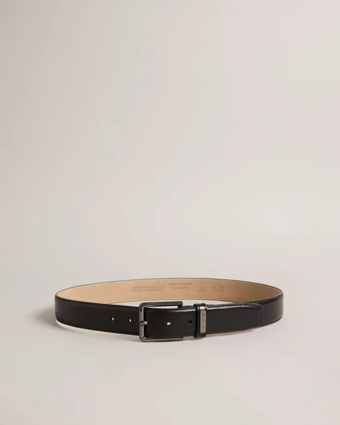 Men WIZERD 8211 Leather Belt With Branded Keeper Black Ted Baker Belts