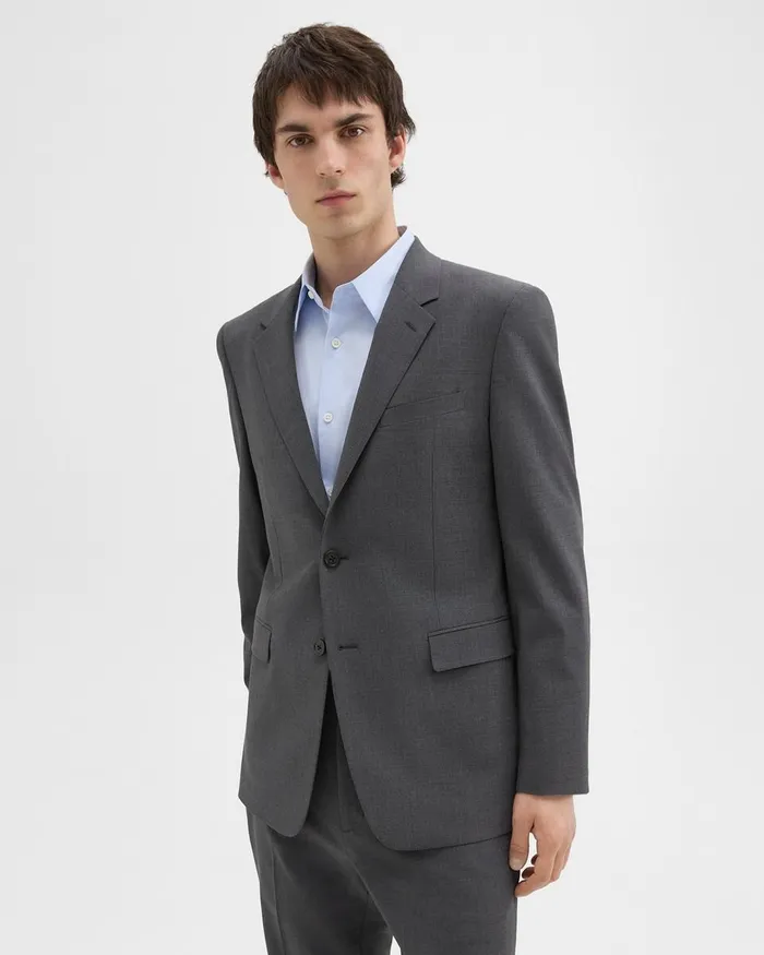 MenWomen Blazers Jackets Theory Chambers Blazer In Stretch Wool Medium Charcoal