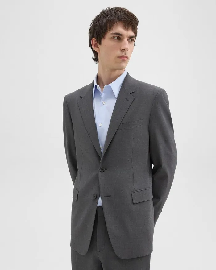 MenWomen Blazers Jackets Theory Chambers Blazer In Stretch Wool Medium Charcoal