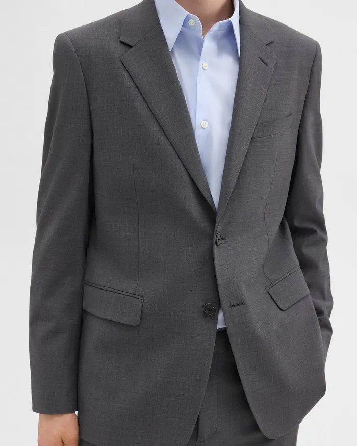 MenWomen Blazers Jackets Theory Chambers Blazer In Stretch Wool Medium Charcoal