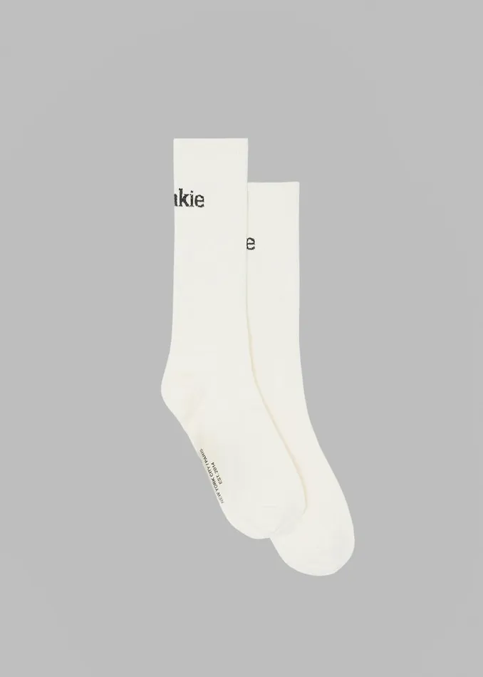MenWomen Frankie In English Ribbed Socks 8211 Vanilla The Frankie Shop