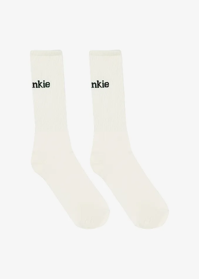 MenWomen Frankie In English Ribbed Socks 8211 Vanilla The Frankie Shop