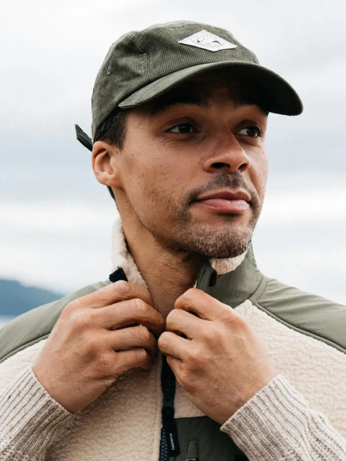 MenWomen Jetty Diamond Cord Cap Olive Finisterre Hats and Beanies