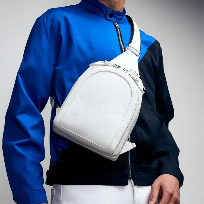 MenWomen Loubifunk Backpack 8211 Grained Calf Leather And Smooth Calf Leather 8211 White Christian Louboutin Crossbody Bags MenWomen Loubifunk Backpack 8211 Grained Calf Leather And Smooth Calf Leather 8211 White Christian Louboutin Crossbody Bags