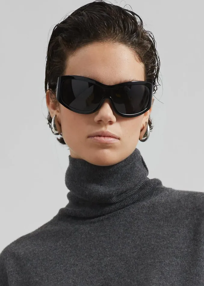 MenWomen Port Tanger Nunny Sunglasses 8211 Black AcetateBlack Lens The Frankie Shop