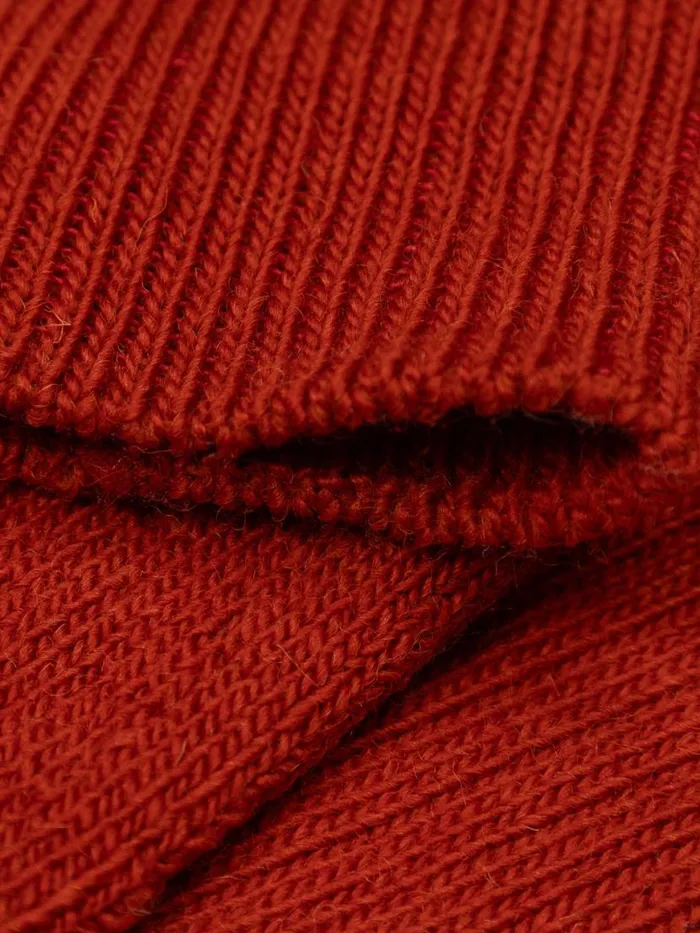 MenWomen Ribbed Sock Brick Red Finisterre Socks