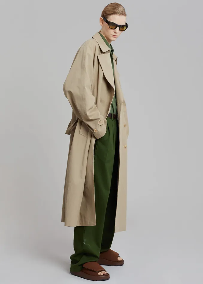MenWomen Umi Belted Trench Coat 8211 Beige The Frankie Shop Outerwear