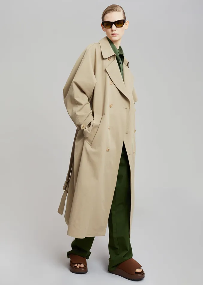 MenWomen Umi Belted Trench Coat 8211 Beige The Frankie Shop Outerwear