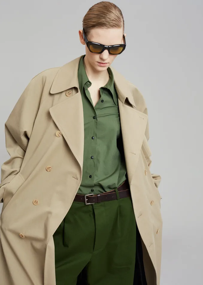 MenWomen Umi Belted Trench Coat 8211 Beige The Frankie Shop Outerwear