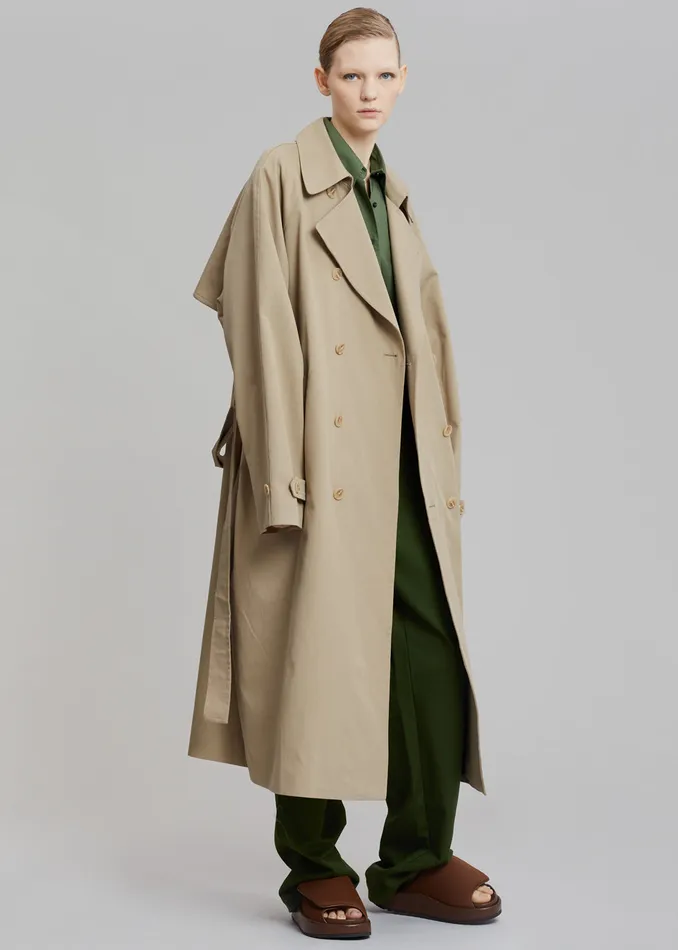 MenWomen Umi Belted Trench Coat 8211 Beige The Frankie Shop Outerwear