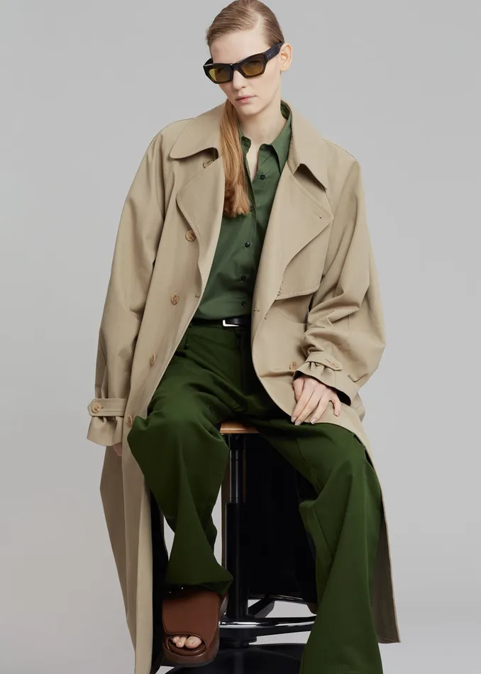 MenWomen Umi Belted Trench Coat 8211 Beige The Frankie Shop Outerwear