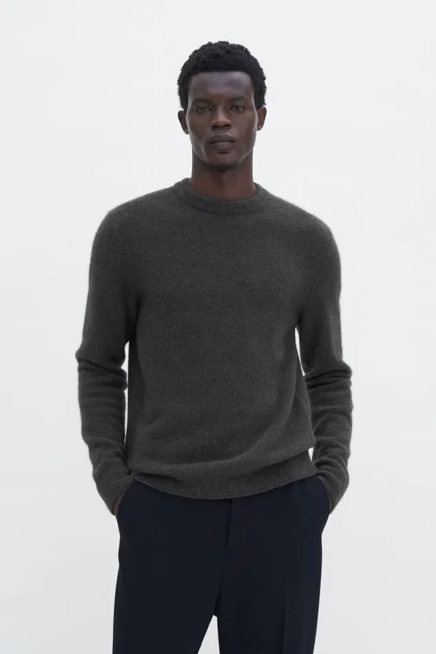 Men Yak Sweater Green Grey Filippa K Knitwear