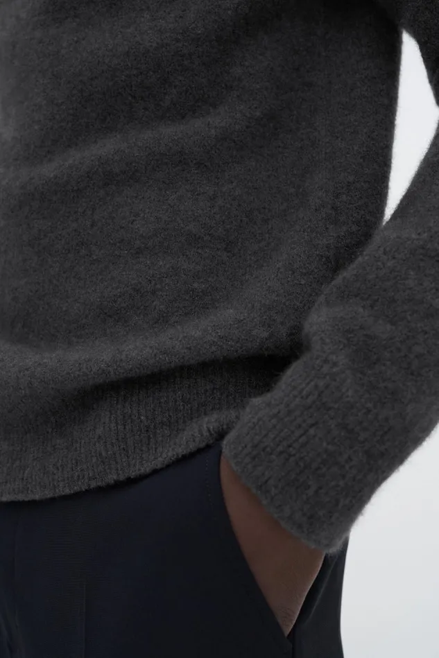 Men Yak Sweater Green Grey Filippa K Knitwear