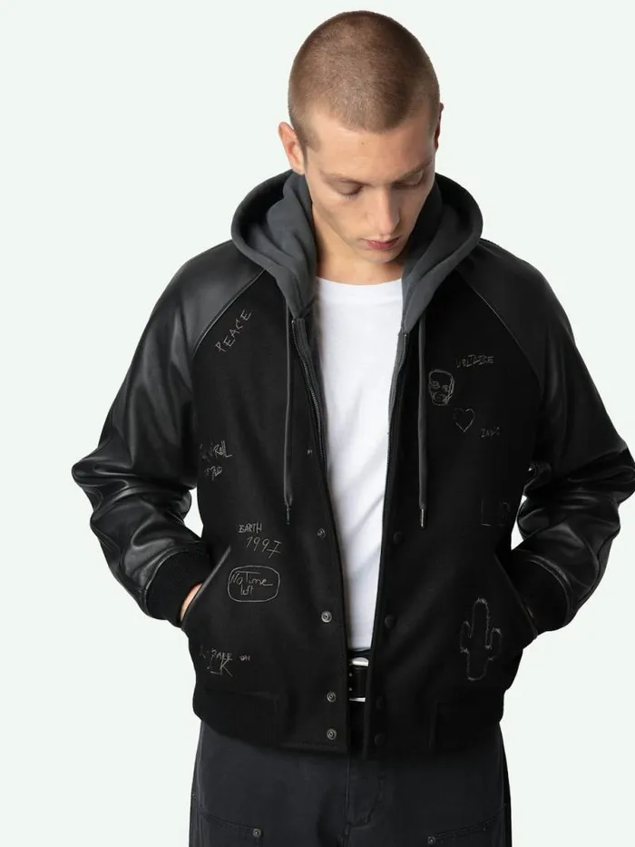 Men Zadig and Voltaire Jackets and Coats Boris Jacket Black