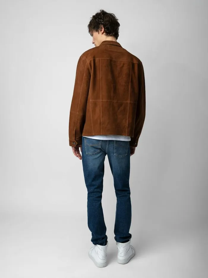 Men Zadig and Voltaire Jackets and Coats Kuba Suede Jacket Cognac