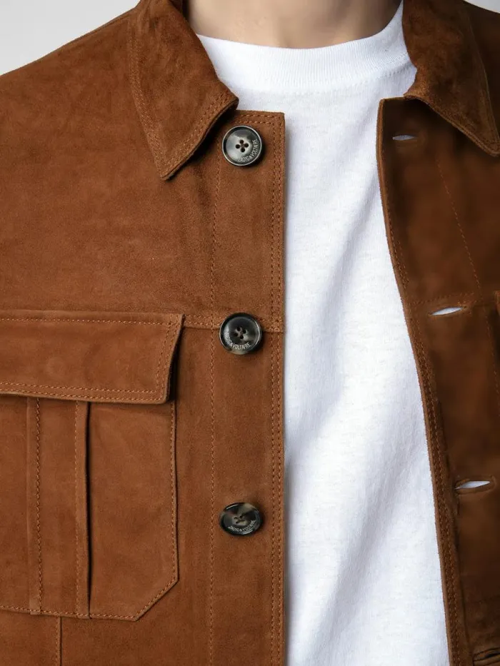 Men Zadig and Voltaire Jackets and Coats Kuba Suede Jacket Cognac