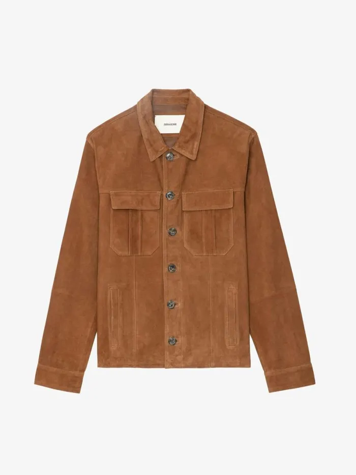 Men Zadig and Voltaire Jackets and Coats Kuba Suede Jacket Cognac