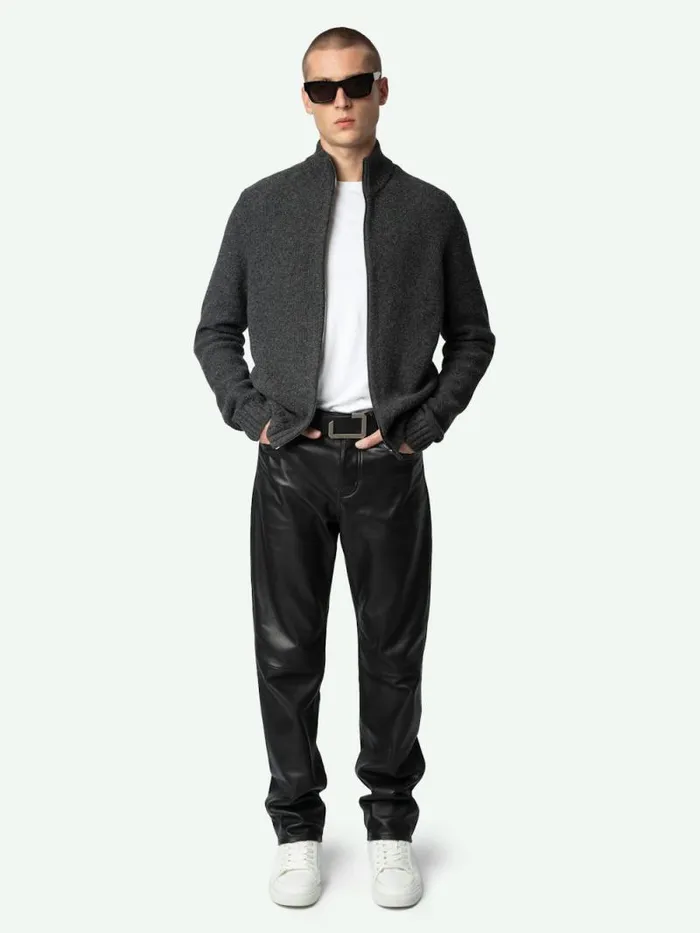 Men Zadig and Voltaire Sweaters and Cardigans Charly Wool Cardigan Tar