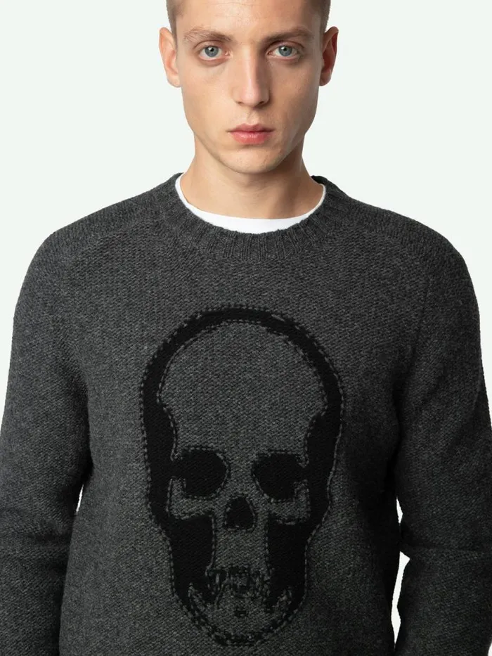Men Zadig and Voltaire Sweaters and Cardigans Jordan Wool Sweater Tar Men Zadig and Voltaire Sweaters and Cardigans Jordan Wool Sweater Tar
