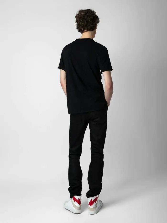 Men Zadig and Voltaire TShirts Monastir Henley Tshirt Black
