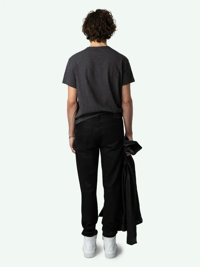 Men Zadig and Voltaire TShirts Toby Photoprint Tshirt Anthracite Men Zadig and Voltaire TShirts Toby Photoprint Tshirt Anthracite
