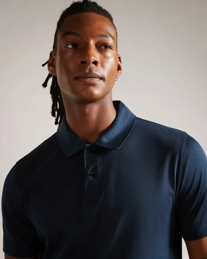 Men ZEITER 8211 Short Sleeve Slim Fit Polo Shirt Navy Ted Baker Polo Shirts