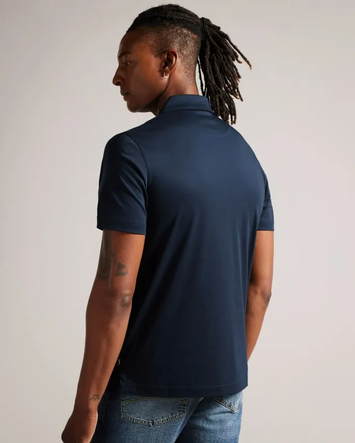 Men ZEITER 8211 Short Sleeve Slim Fit Polo Shirt Navy Ted Baker Polo Shirts