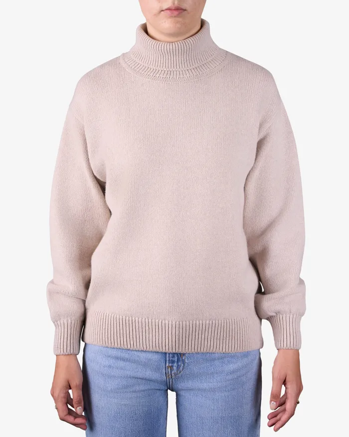 Merino Wool Turtleneck 8211 Honey Beige Women Knit Sweaters Colorfulstandard