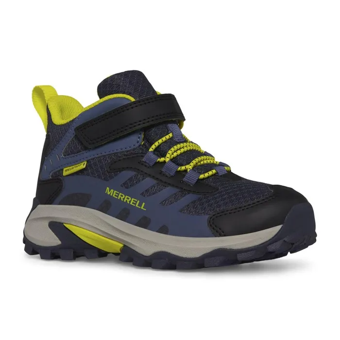 Merrell Big Moab Speed Mid 2 AC Waterproof Navyhi Vis Kids Boots