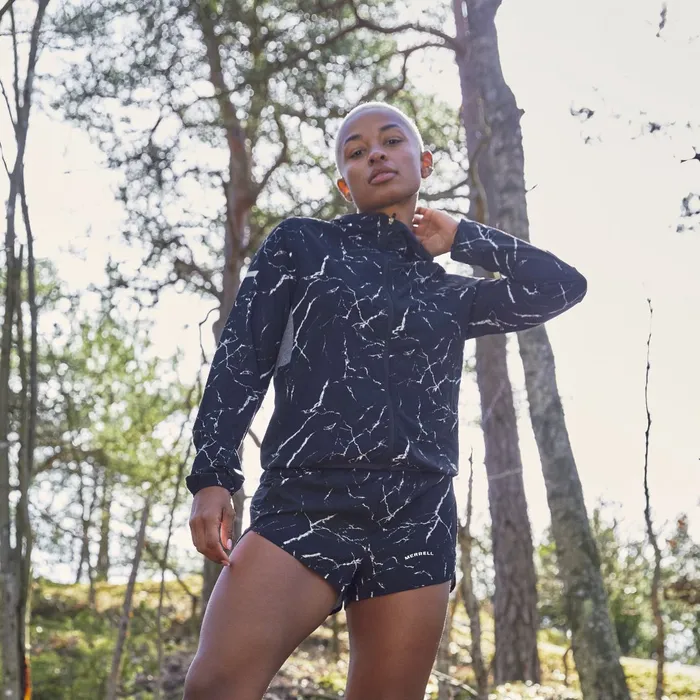 Merrell Trail Running Jacket Lightning Print Women Outerwear