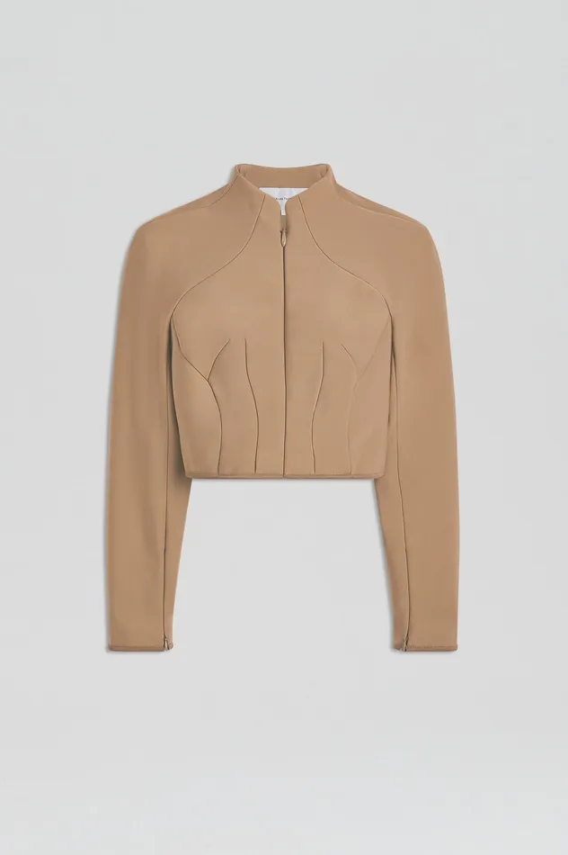 MILANO ZIP JACKET CAMEL Jackets Scanlan Theodore Women MILANO ZIP JACKET CAMEL Jackets Scanlan Theodore Women
