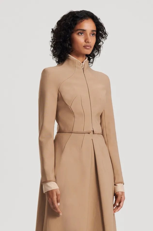 MILANO ZIP JACKET CAMEL Jackets Scanlan Theodore Women MILANO ZIP JACKET CAMEL Jackets Scanlan Theodore Women