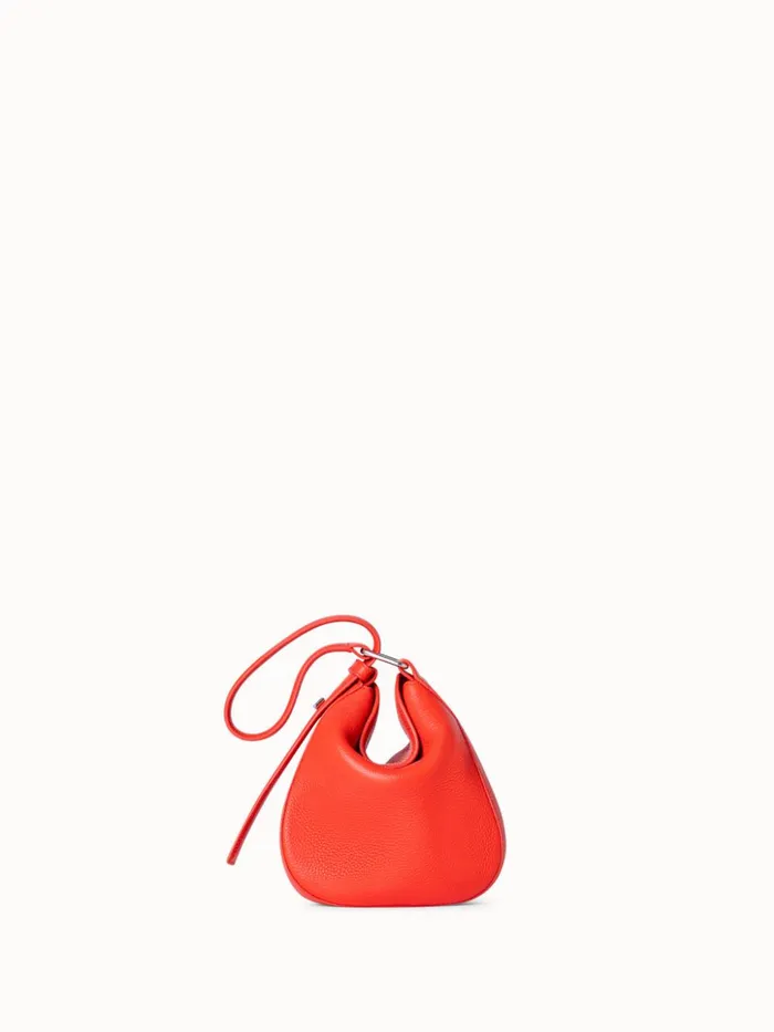 Mini Anna Hobo Bag In Leather Tangerine Women Akris Shoulder Bags