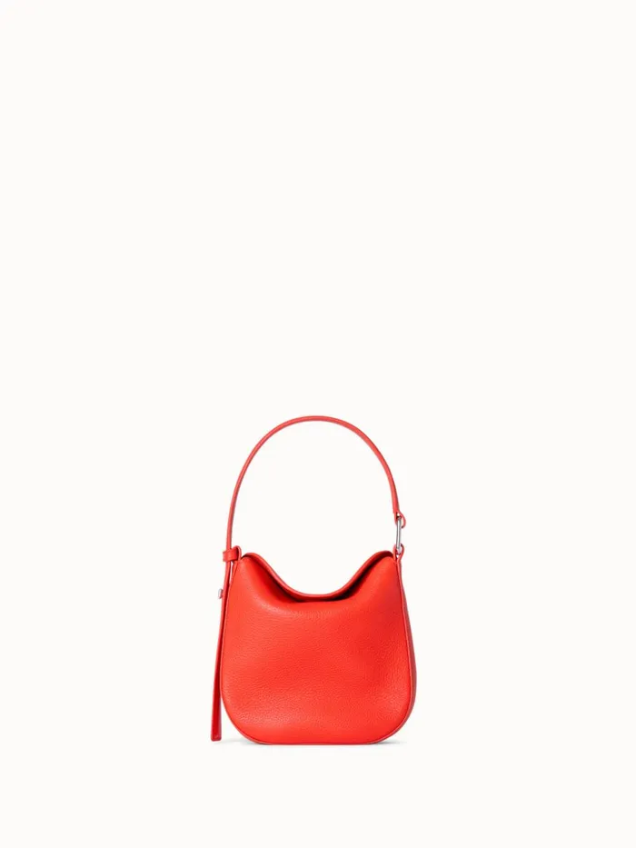 Mini Anna Hobo Bag In Leather Tangerine Women Akris Shoulder Bags