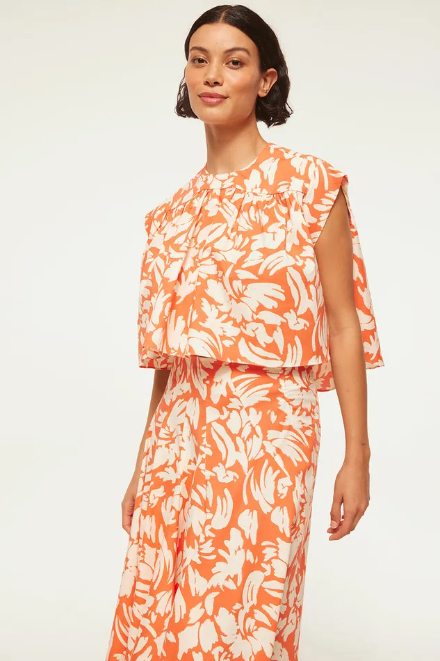 Misa Los Angeles Alina Top Patmos Tangerine Women Matching Sets