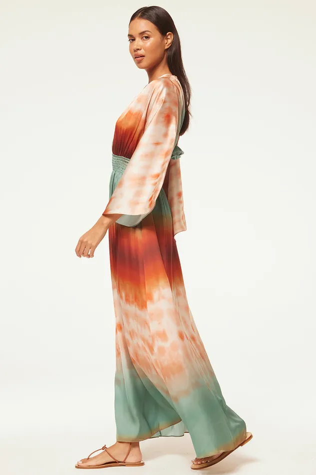 Misa Los Angeles Bardot Dress Carnelian Ombre Women Dresses