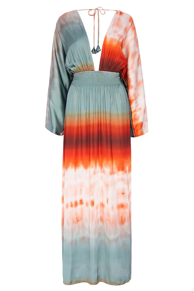 Misa Los Angeles Bardot Dress Carnelian Ombre Women Dresses