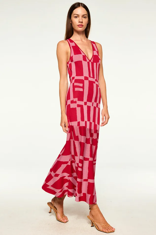 Misa Los Angeles Brenna Dress Pink U0026 Red Women Knits