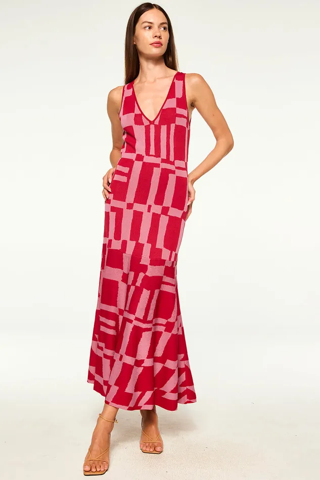 Misa Los Angeles Brenna Dress Pink U0026 Red Women Knits