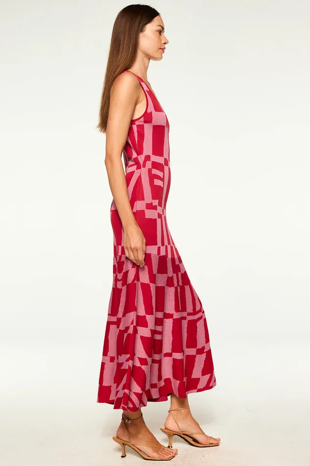 Misa Los Angeles Brenna Dress Pink U0026 Red Women Knits