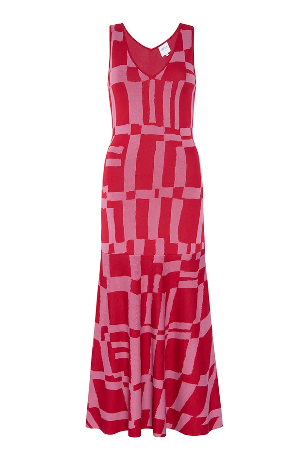 Misa Los Angeles Brenna Dress Pink U0026 Red Women Knits