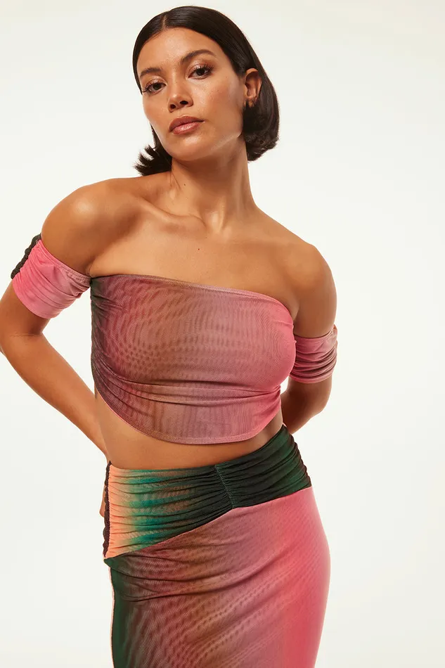 Misa Los Angeles Davina Top Cali Ombre Women Jersey and Mesh