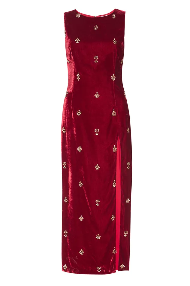 Misa Los Angeles Delaney Dress Garnet Velvet Women Dresses