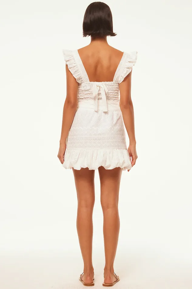 Misa Los Angeles Eden Skirt White Eyelet Women Matching Sets