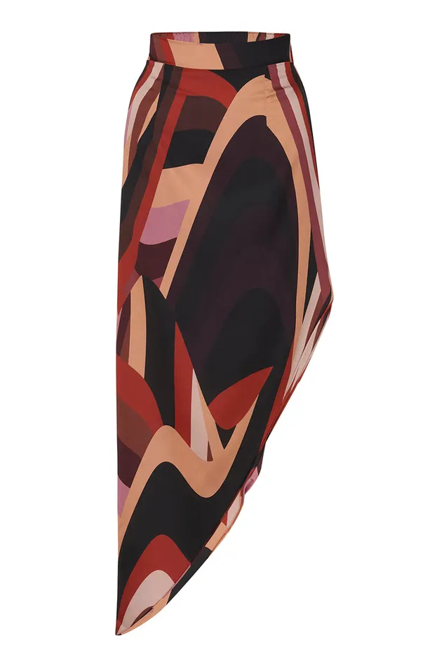 Misa Los Angeles Franco Skirt Canyon Stripe Satin Women Skirts and Shorts