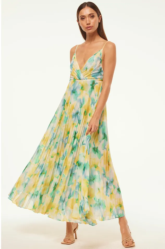 Misa Los Angeles Galeta Dress Citron Watercolor Women Dresses