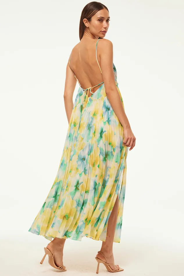 Misa Los Angeles Galeta Dress Citron Watercolor Women Dresses